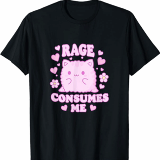 Sassy Cat Rage Consumes Me Playful Design Men Women T-Shirt
