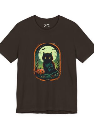 Cat & Pumpkin - Haunting & Dreadful Moonlit Halloween Theme T-Shirt