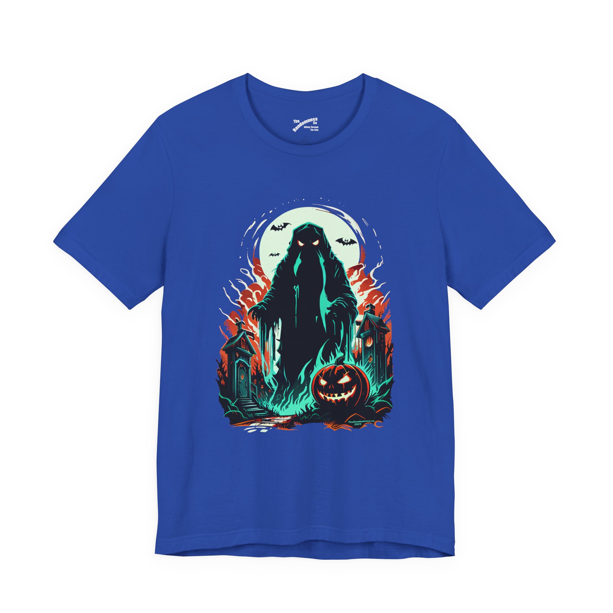 Ghostly Figure & Jack-o'-Lantern in Moonlit Halloween Scene - Image 7