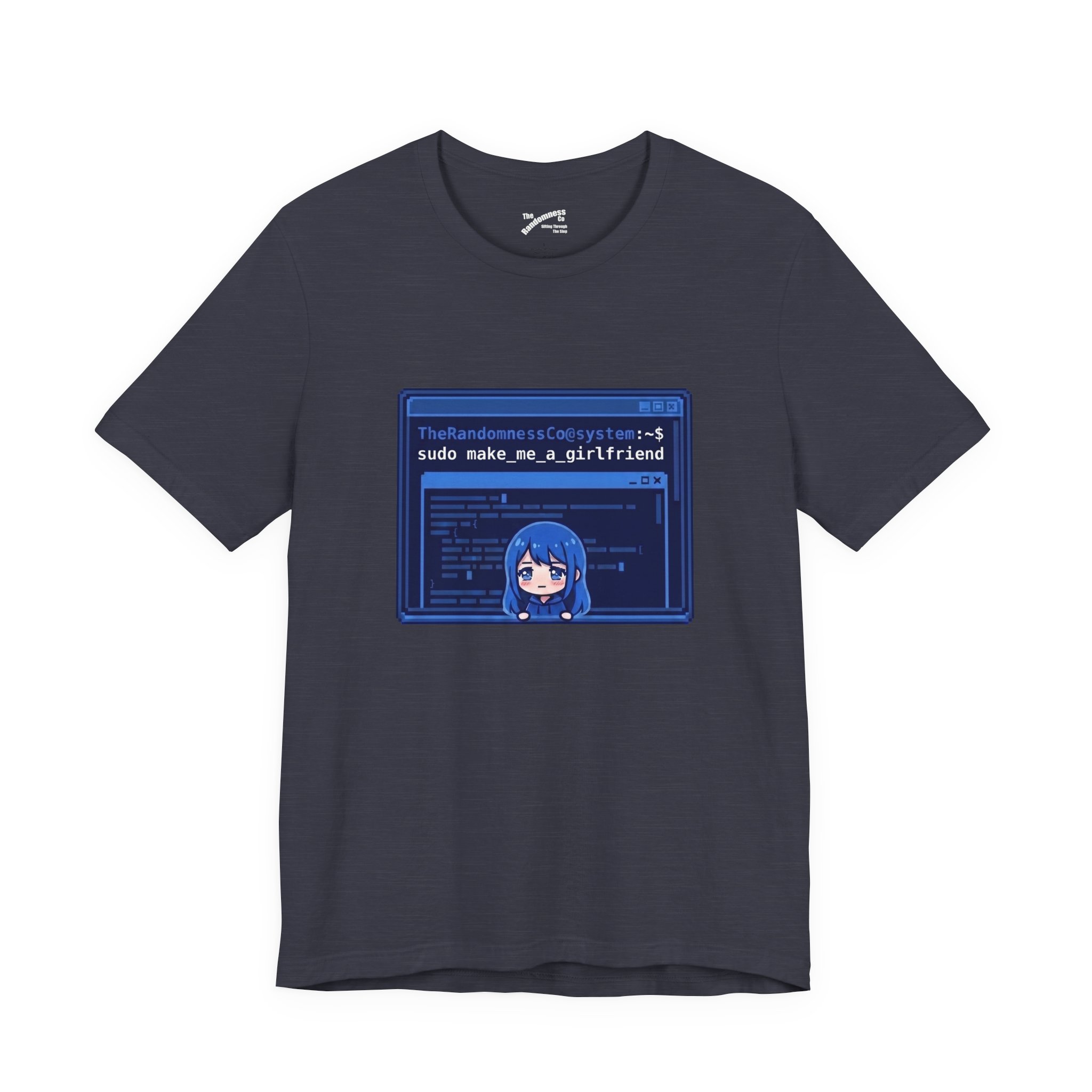 Sudo Make Me A Girlfriend - Blue Terminal Anime Linux T-Shirt - Image 7