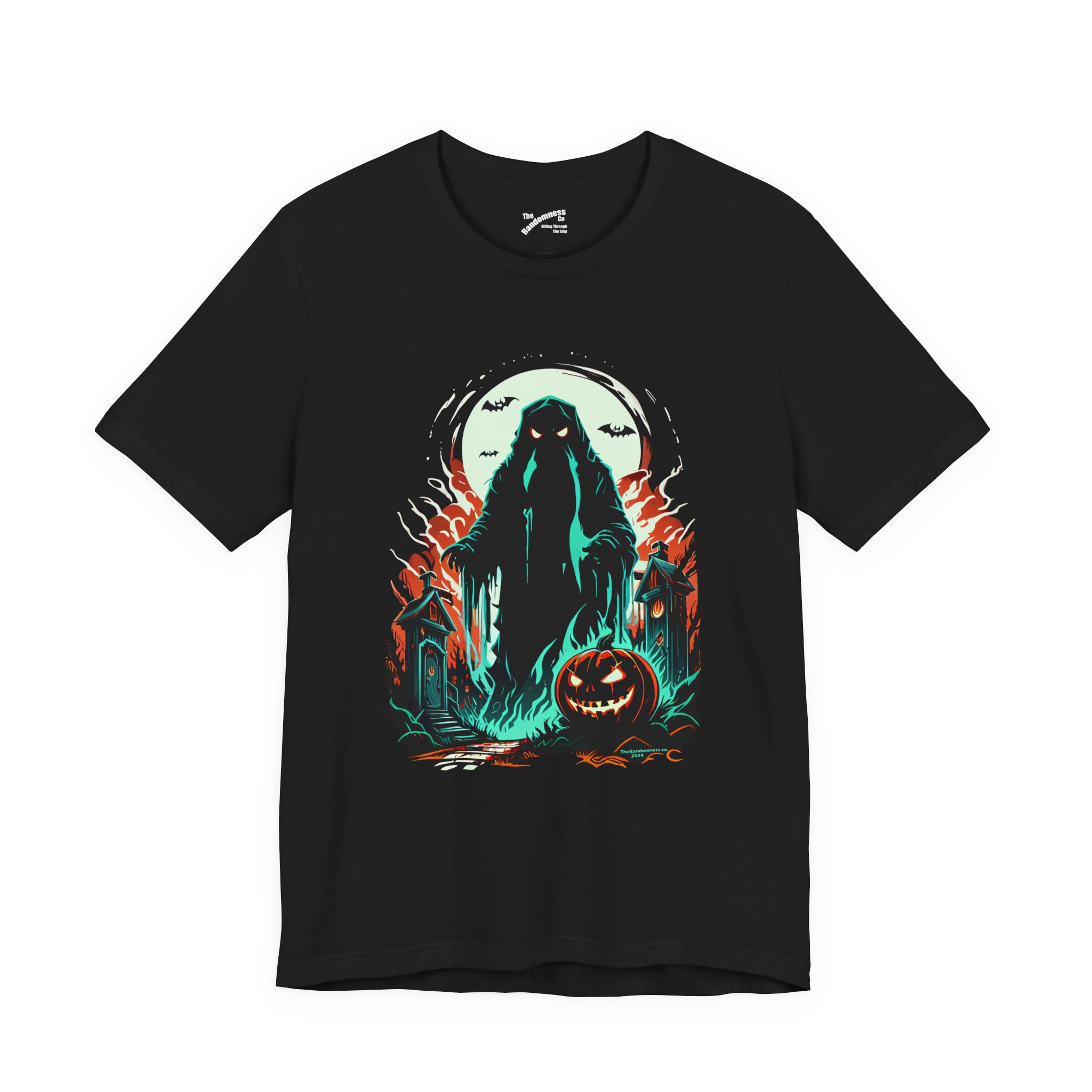 Ghostly Figure & Jack-o'-Lantern in Moonlit Halloween Scene - Image 3