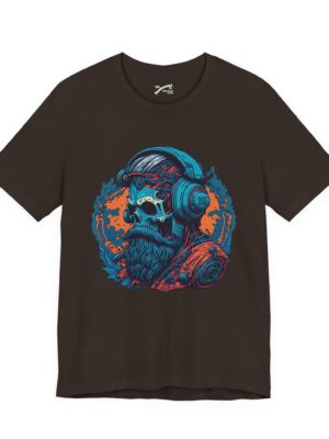 Colorful Skull with Hipster Beard and Headphones - Real AI Art