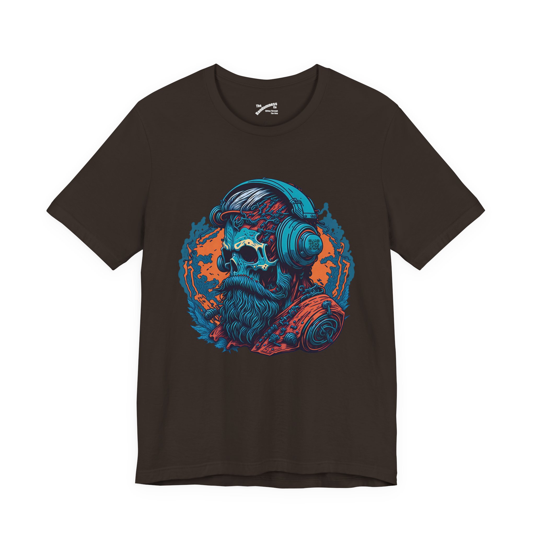 Colorful Skull with Hipster Beard and Headphones - Real AI Art