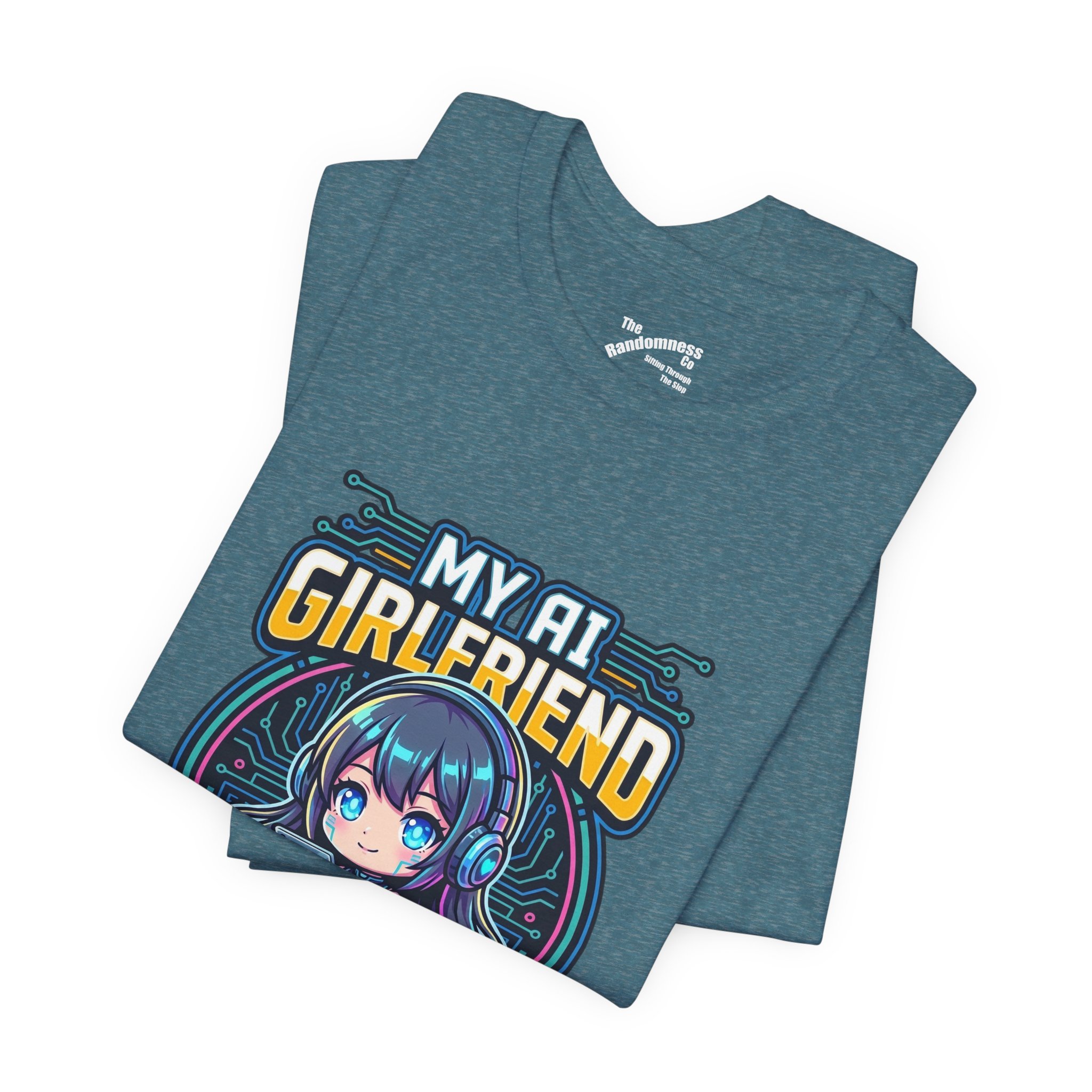 My AI Girlfriend Says I'm Cute - Funny AI Companion Chibi Anime T-Shirt - Image 4