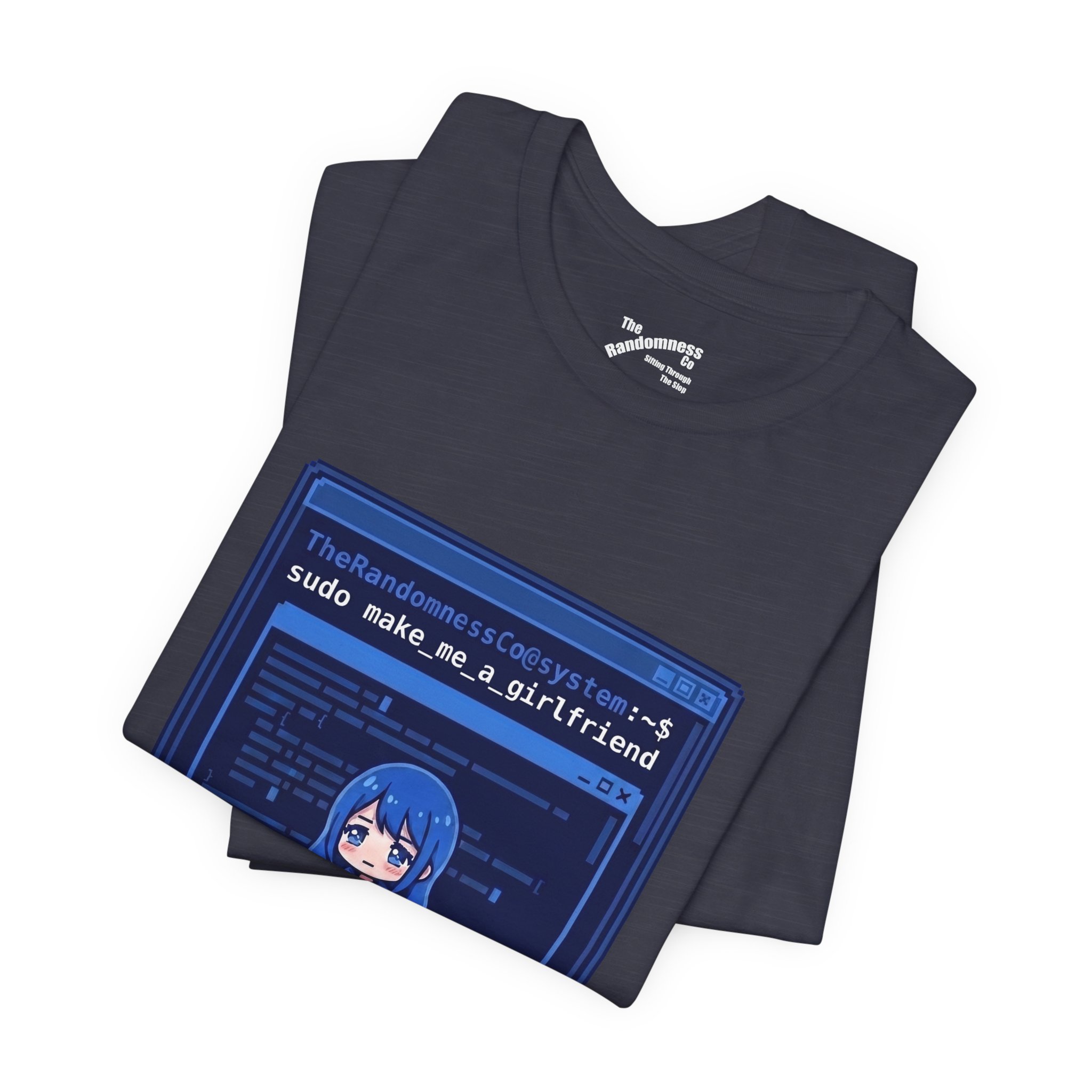 Sudo Make Me A Girlfriend - Blue Terminal Anime Linux T-Shirt - Image 8