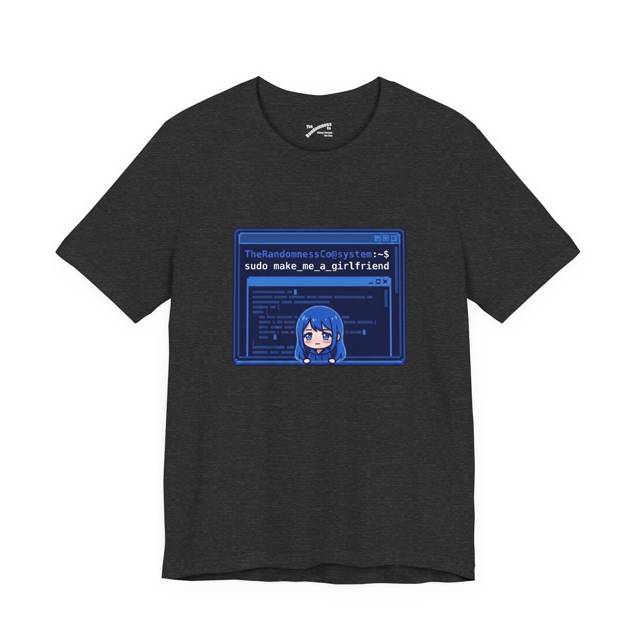 Sudo Make Me A Girlfriend - Blue Terminal Anime Linux T-Shirt - Image 5