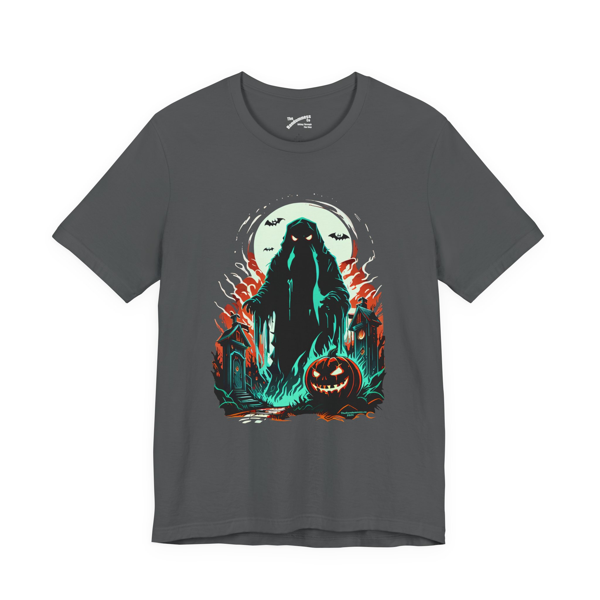 Ghostly Figure & Jack-o'-Lantern in Moonlit Halloween Scene - Image 9