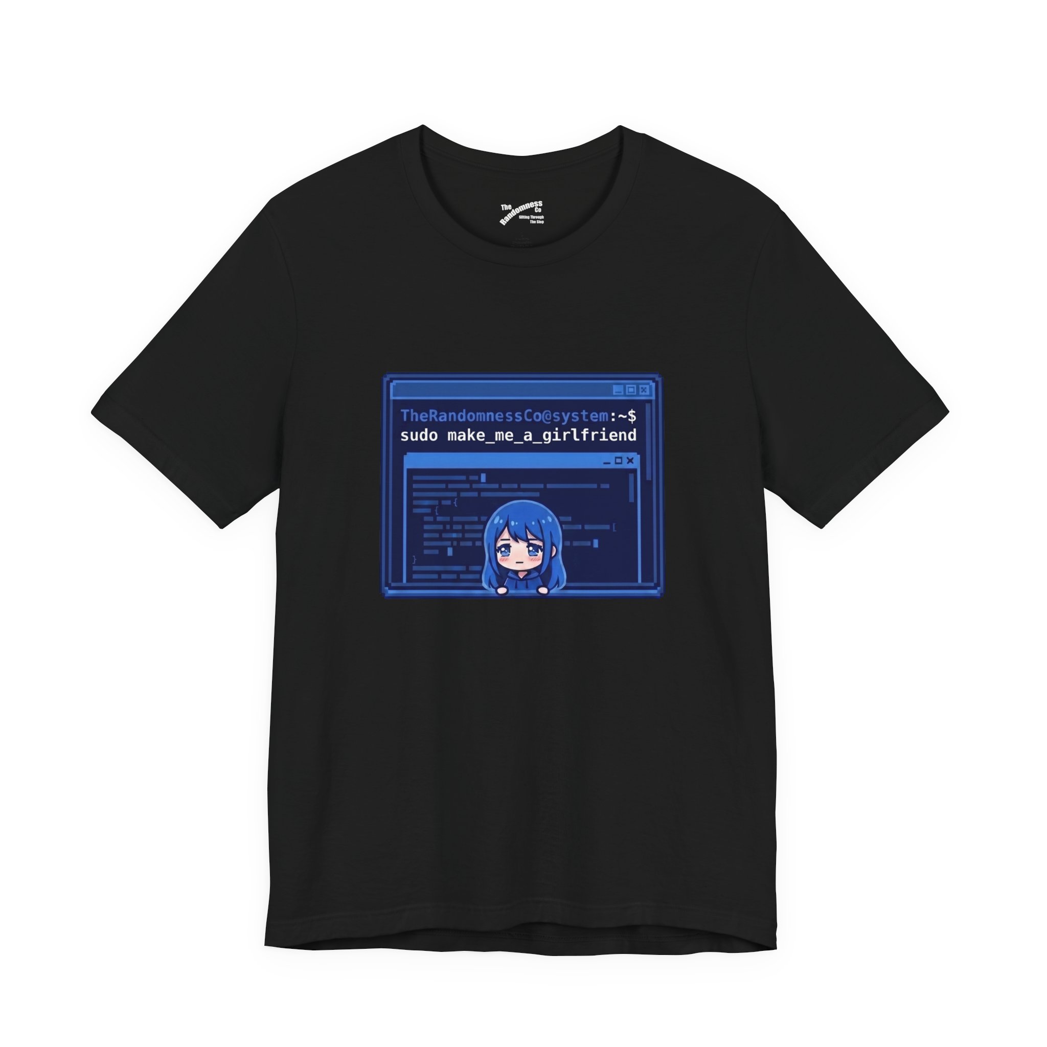 Sudo Make Me A Girlfriend - Blue Terminal Anime Linux T-Shirt