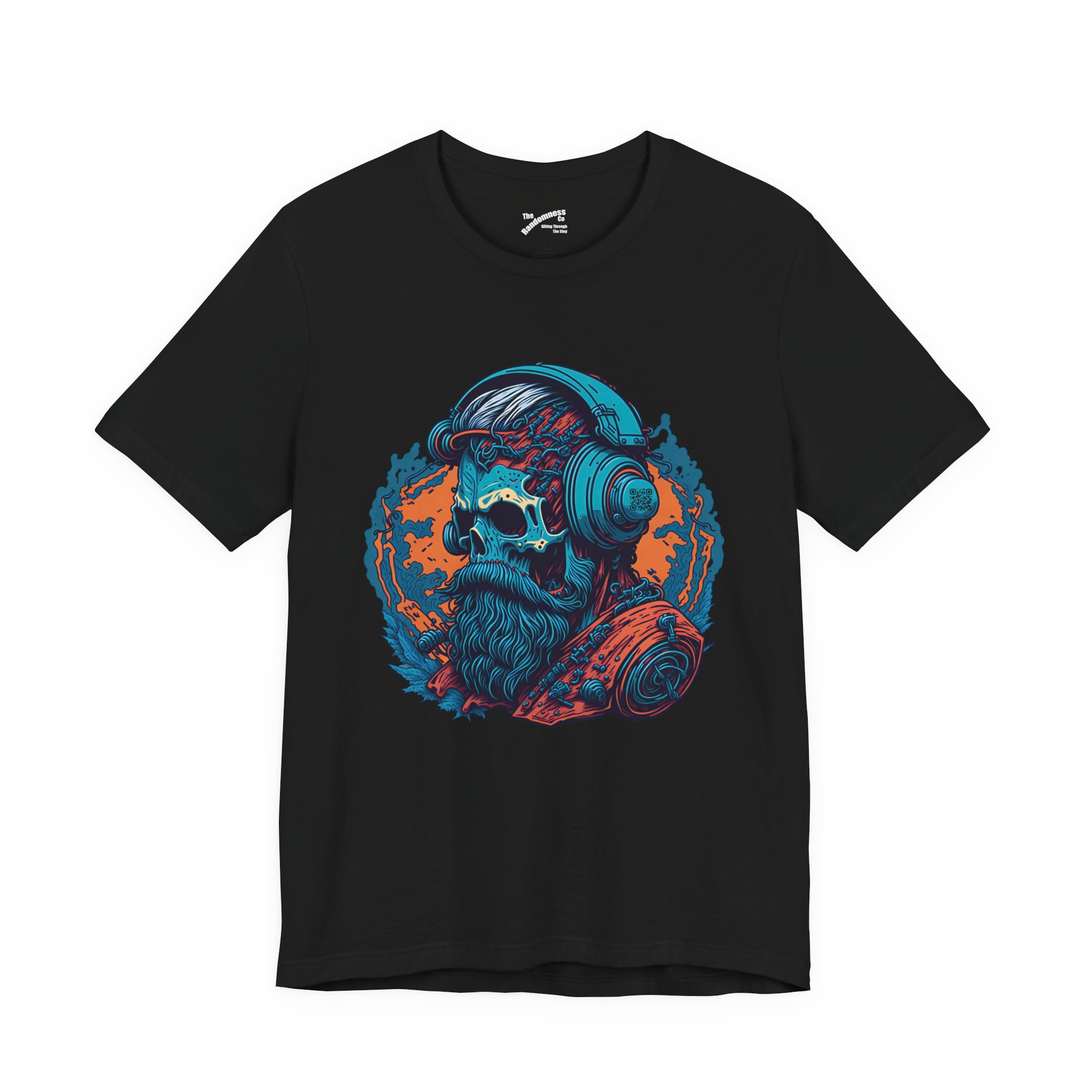 Colorful Skull with Hipster Beard and Headphones - Real AI Art - Image 3