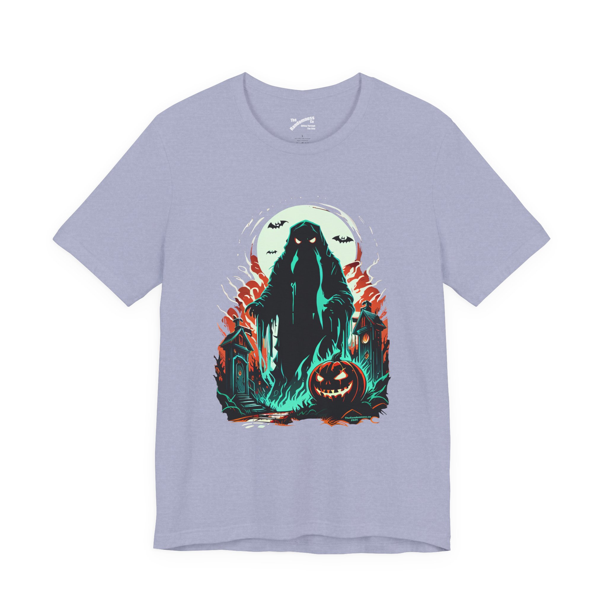 Ghostly Figure & Jack-o'-Lantern in Moonlit Halloween Scene - Image 5