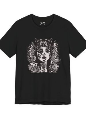Powerful Wolf Queen With Flowers - Beautiful Tattoo Style
