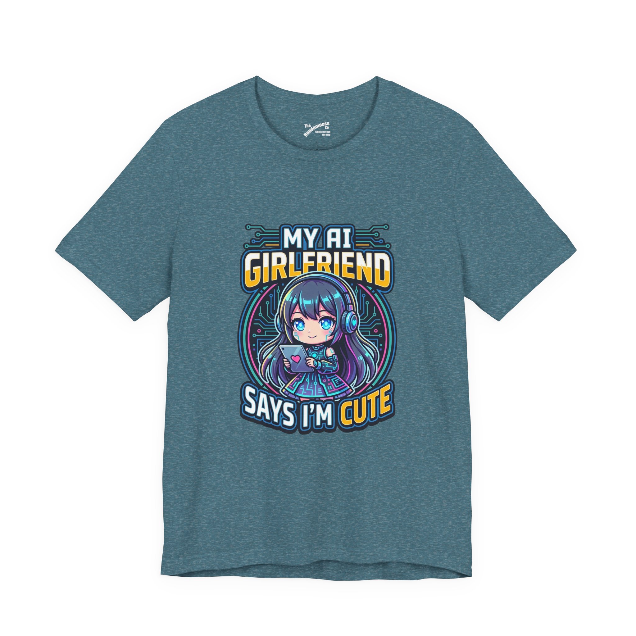 My AI Girlfriend Says I'm Cute - Funny AI Companion Chibi Anime T-Shirt - Image 3